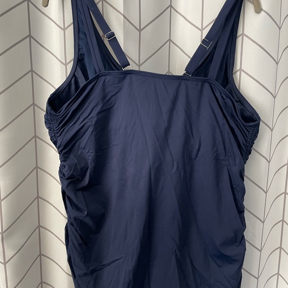 Lands End 16DDD Chlorine Resistant Adjustable V-neck Underwire Tankini - Picture 3 of 5